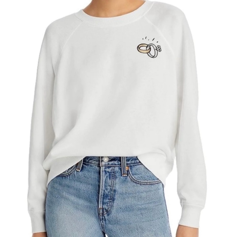 Wildfox Getting Acquainted long sleeve Sommers‎ Sweatshirt in Vanilla size XL